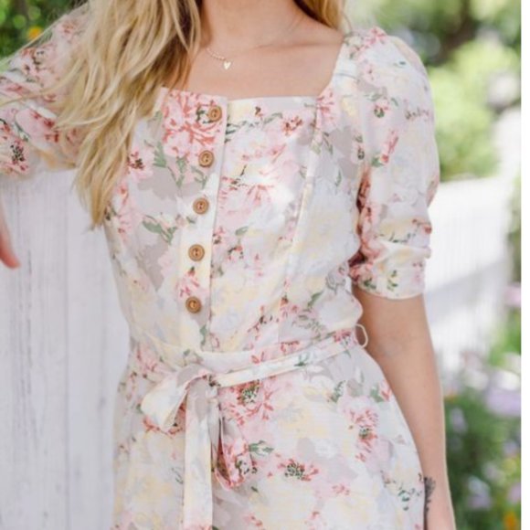 Lauren Conrad Dresses & Skirts - Cottagecore Lauren Conrad Square Neck Floral Dress